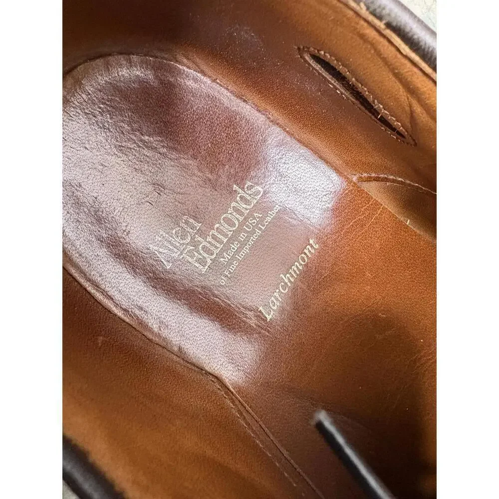 Allen Edmonds Shoes Mens 12 Larchmont Wingtip Dress Career Dark Chocolate